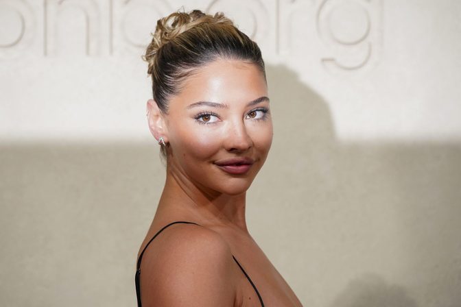Madelyn Cline Sheer Black Dress Cleavage Airbnb Gala