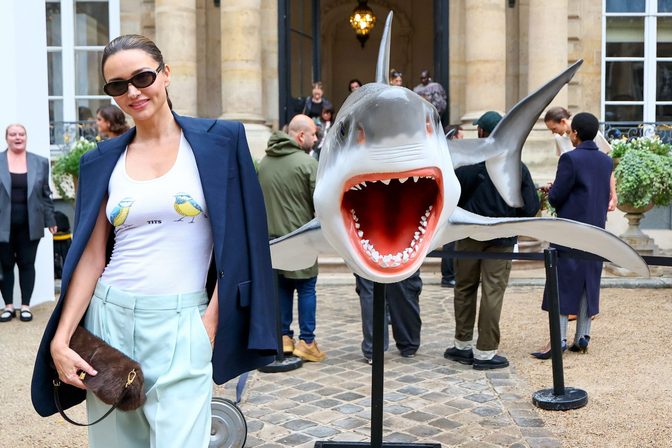 Miranda Kerr Stella Mccartney Paris Fashion Week Gown