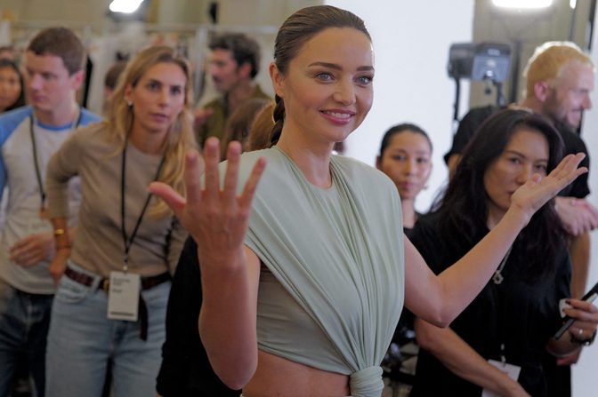 Miranda Kerr Stella Mccartney Paris Fashion Week Gown