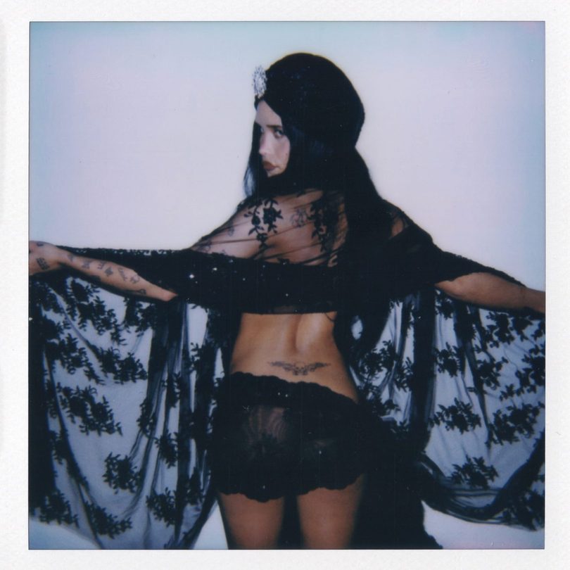 Nessa Barrett Sheer Black Lace Open Front Haunted Hollywood