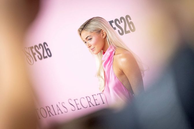 Olivia Dunne Pink Satin High Slit Dress Vs Fashion Show