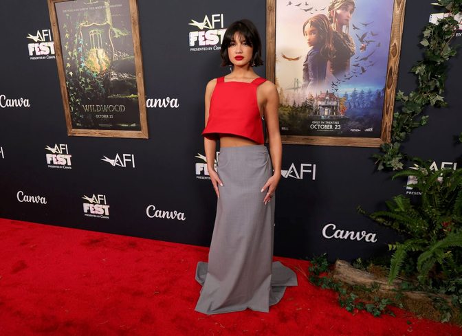 Peyton Elizabeth Lee Red Crop Top Midriff Wildwood Premiere