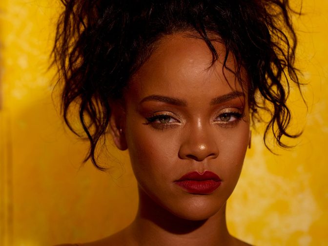Rihanna Fenty Beauty Moroccan Spice Outtakes Golden Dress