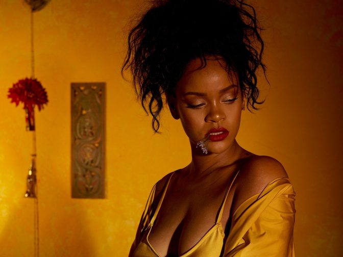Rihanna Fenty Beauty Moroccan Spice Outtakes Golden Dress