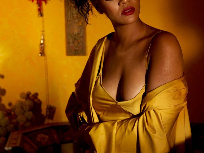 Rihanna Fenty Beauty Moroccan Spice Outtakes Golden Dress 027