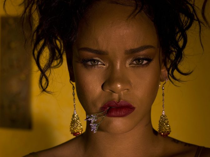 Rihanna Fenty Beauty Moroccan Spice Outtakes Golden Dress