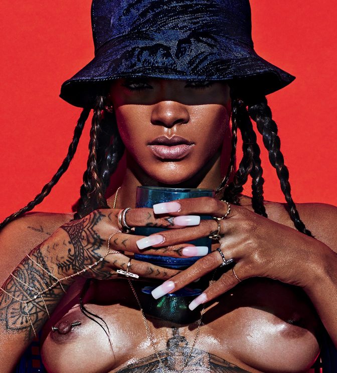 Rihanna Nude Ass Breasts Tan Lines Lui Magazine Pool