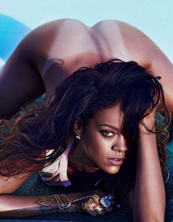 Rihanna Nude Ass Breasts Tan Lines Lui Magazine Pool 004