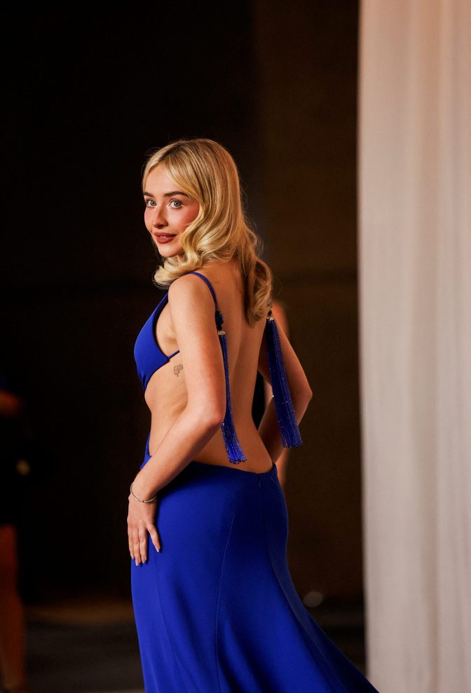 Sabrina Carpenter Giorgio Armani Blue Gown Academy Gala