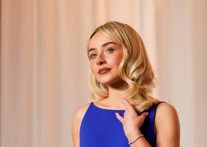 Sabrina Carpenter Giorgio Armani Blue Gown Academy Gala