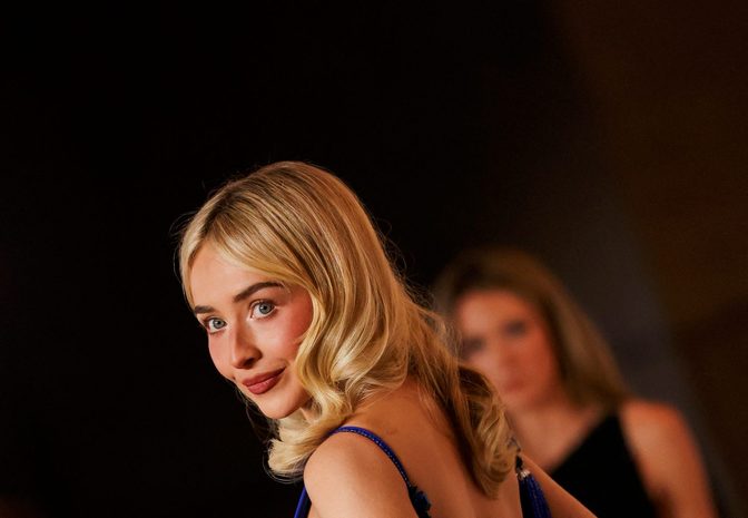 Sabrina Carpenter Giorgio Armani Blue Gown Academy Gala