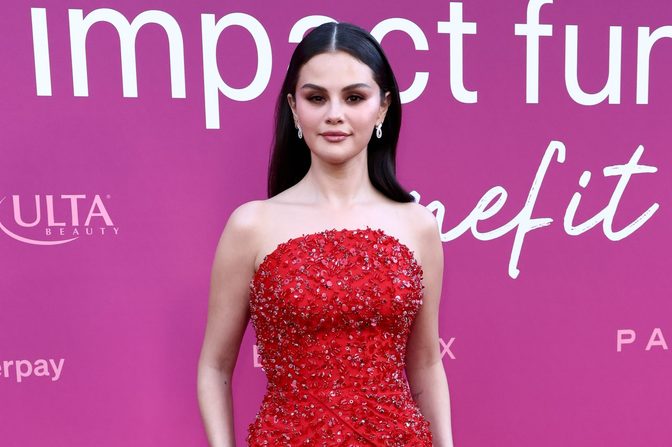 Selena Gomez Red Prada Dress Curves Rare Impact Benefit