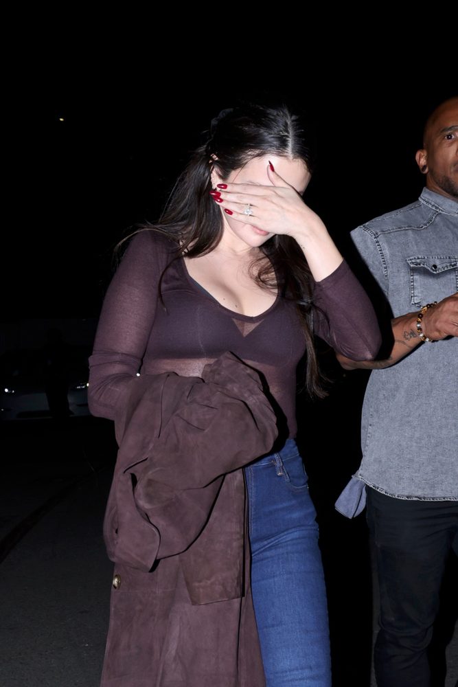 Selena Gomez Sheer Plum Top Cleavage Hollywood Bowl Night