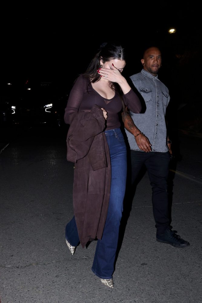 Selena Gomez Sheer Plum Top Cleavage Hollywood Bowl Night