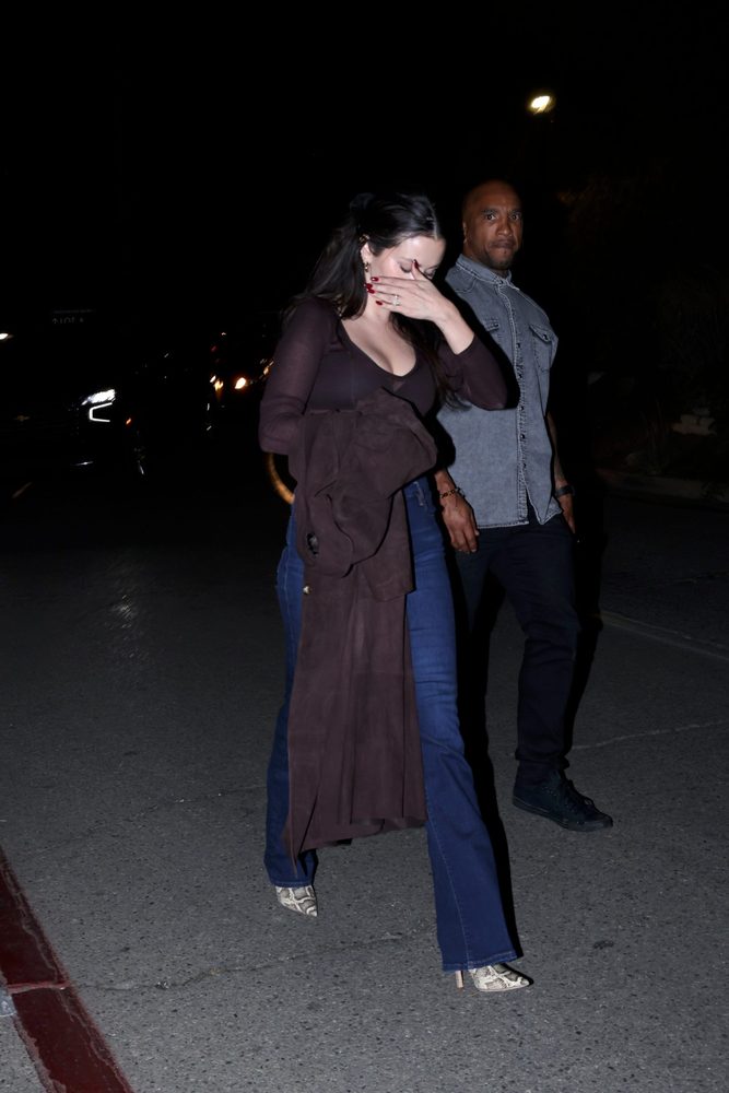 Selena Gomez Sheer Plum Top Cleavage Hollywood Bowl Night