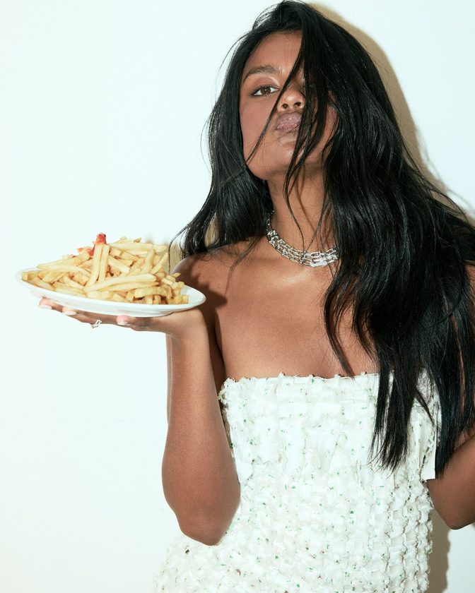 Simone Ashley Sexy Cleavage Bare Legs Photoshoot