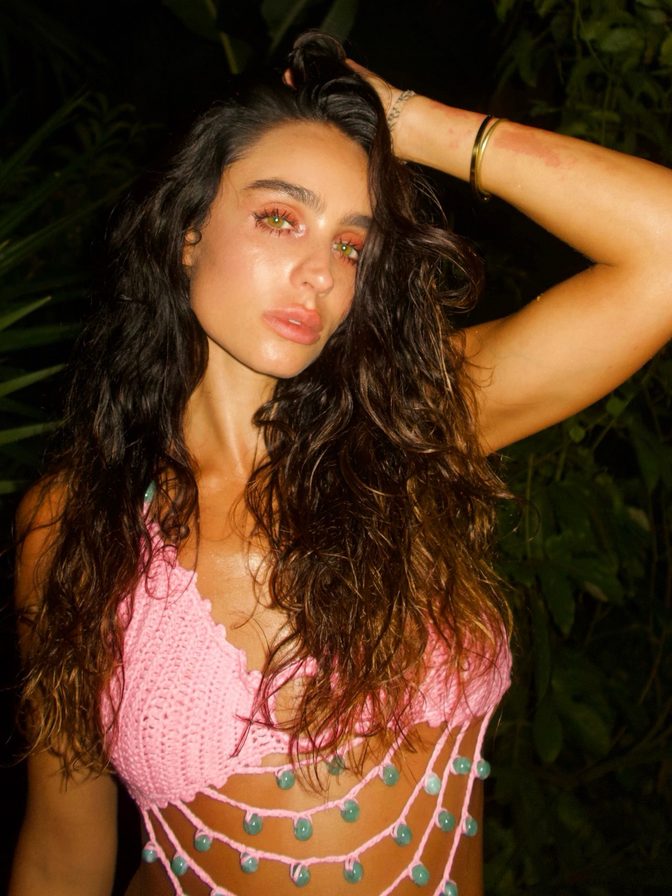 Sommer Ray Booty Curves Striped Crochet Skirt