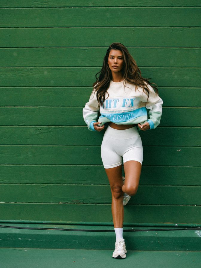 Tiffany Keller White Fox Athleisure Cleavage Tennis Court