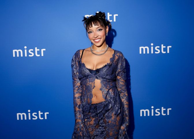 Tinashe Sheer Navy Lace Cleavage Mistr Prep Day Abbey