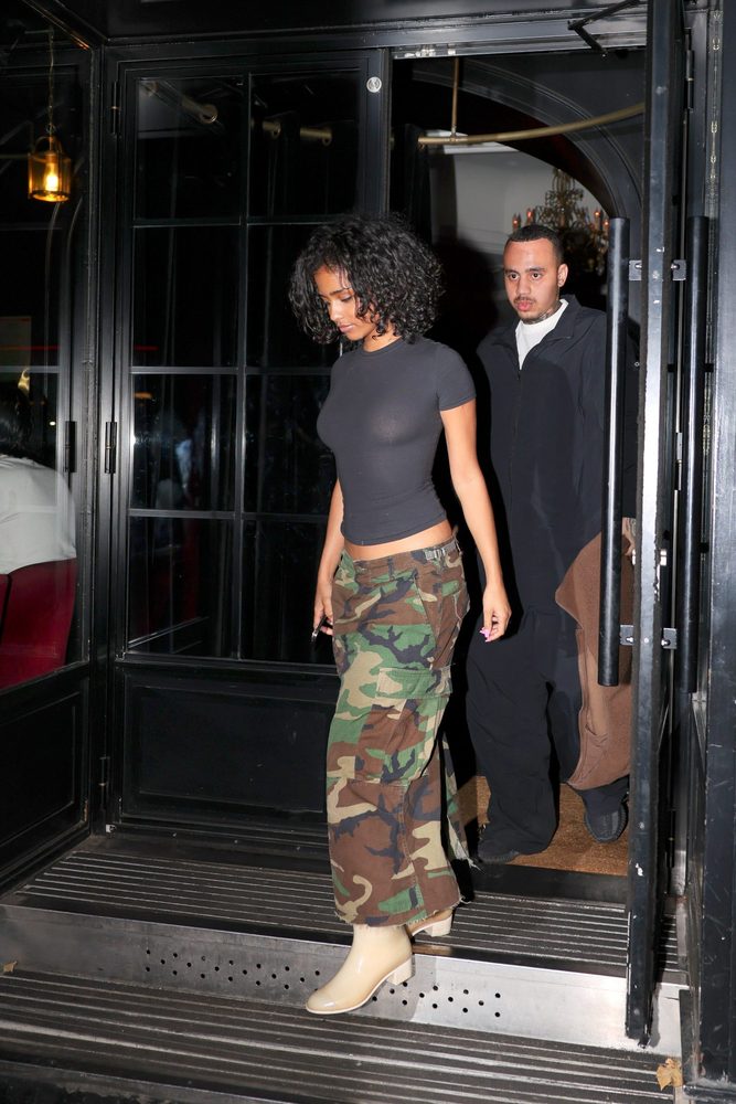 Tyla Braless Boobs Sheer Crop Camo Pants Cesar Paris