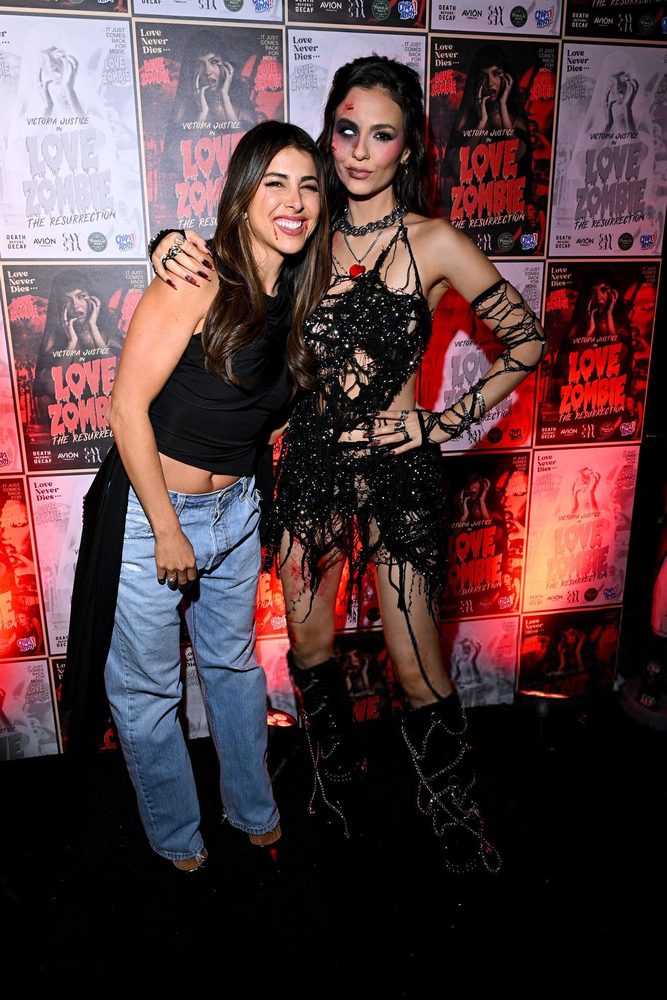 Victoria Justice Shredded Black Mesh Love Zombie Halloween Party