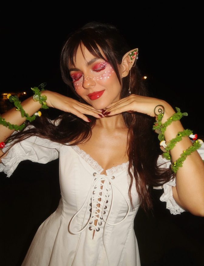 Victoria Justice Tiny White Dress Red Boots Mushroom Fairy