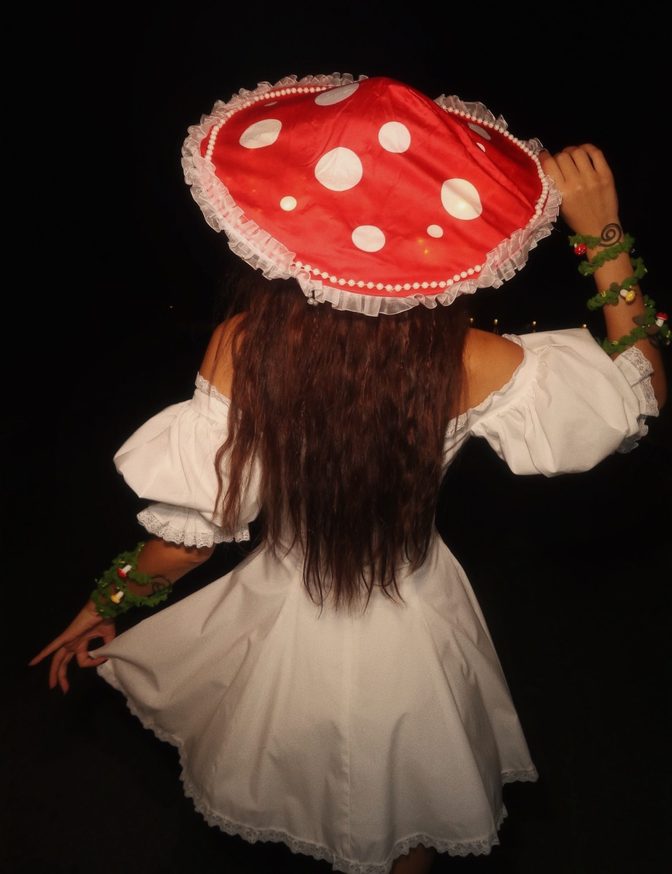 Victoria Justice Tiny White Dress Red Boots Mushroom Fairy
