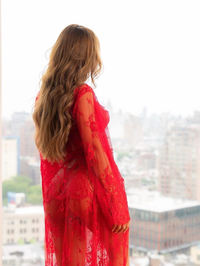 Yanet Garcia Round Booty Boobs Red Lace Nyc