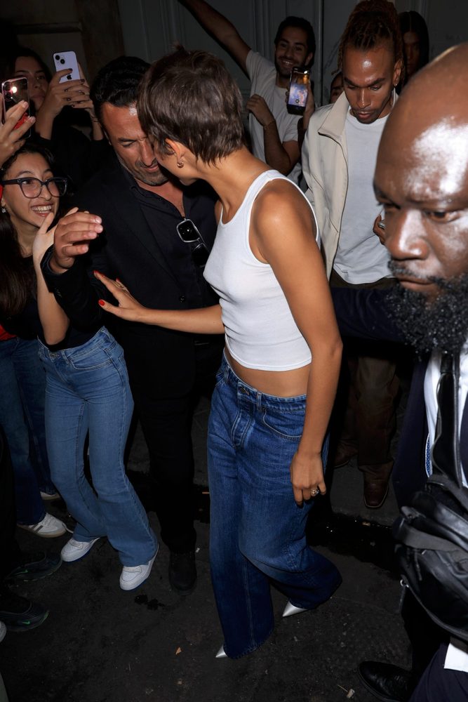 Zendaya Braless Nipples Tight White Tank Top